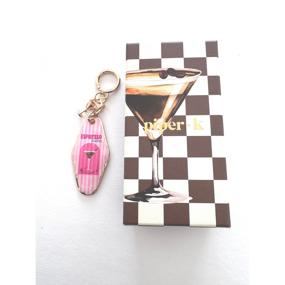 NIB Piper K Espresso Martini Keychain Bag Charm Retro - Picture 7 of 8